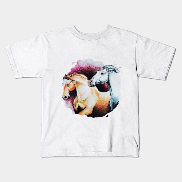 horse Kids T-Shirt by Carlos Henrique